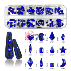 Strasuri din Cristale 120 bucati SC290DD Albastru Indigo Marquise pentru decor unghii